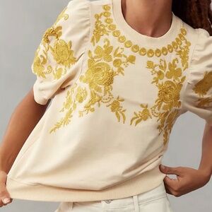 Anthro Knit short sleeved sweatshirt